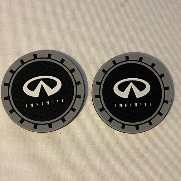 Infinity car cup Coasters in black and gray. Set of 2 NWT - Picture 2 of 5